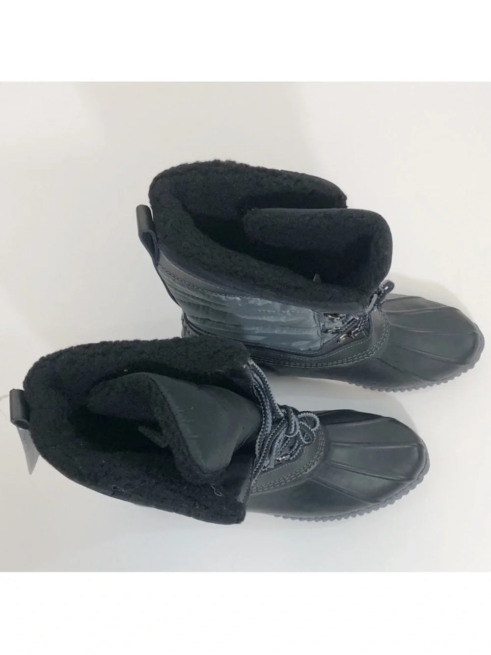 Lands' End Black Women's Insulated Lace-Up Winter Boots - Size 9.5